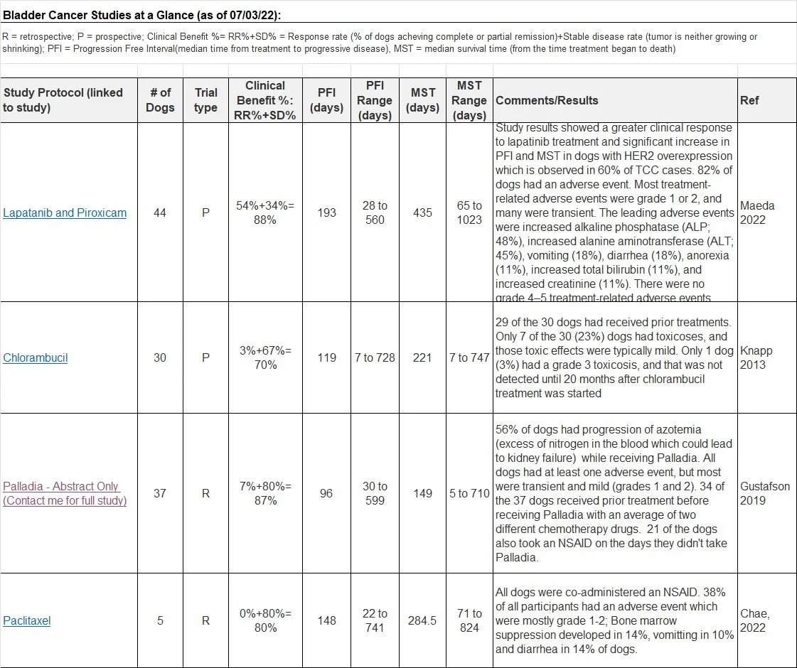Medical Treatments — Transitional Cell Carcinoma (TCC) in Dogs and